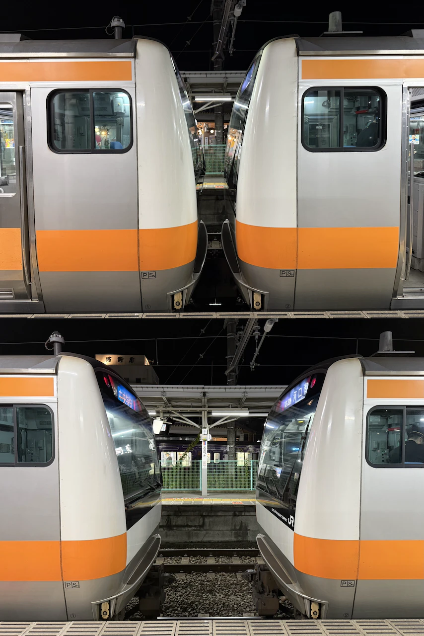 右側は河口湖までの中央特快